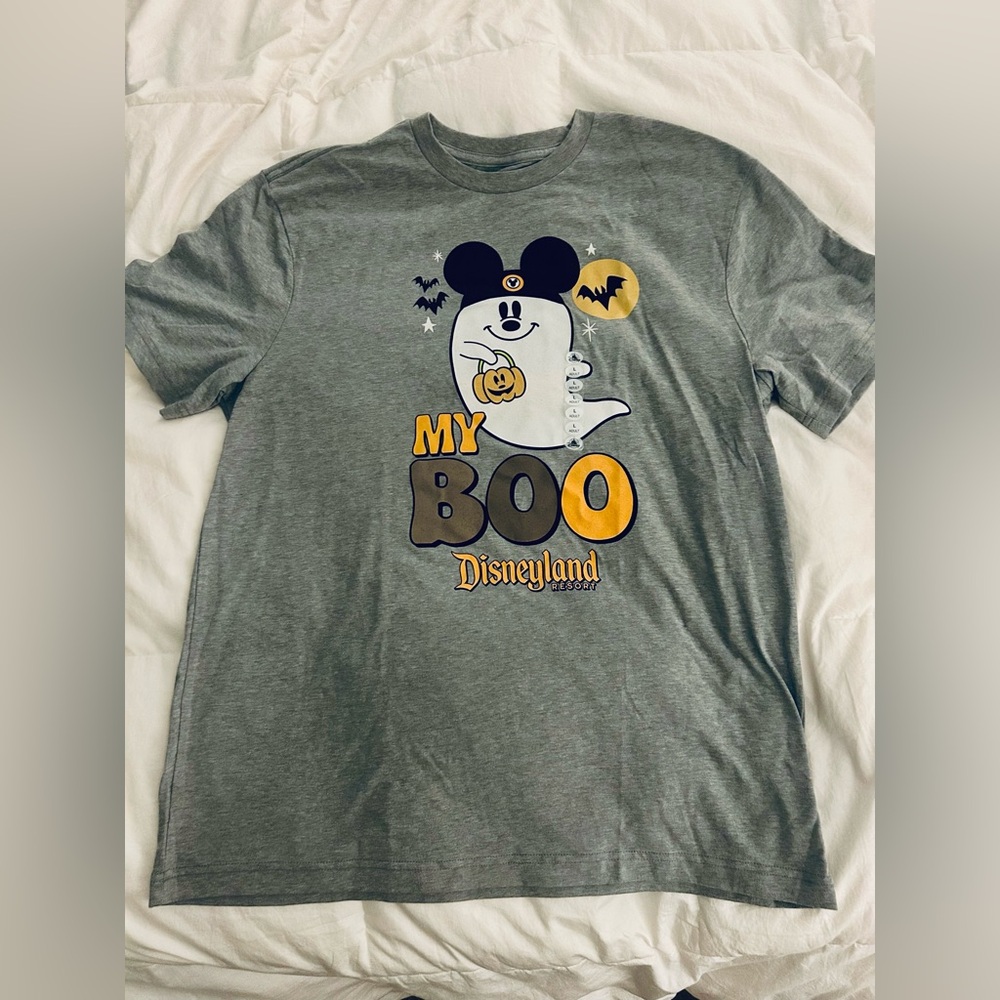 Disneyland Halloween Gray 'My Boo' Short Sleeve Tee NWT Large Disney Parks